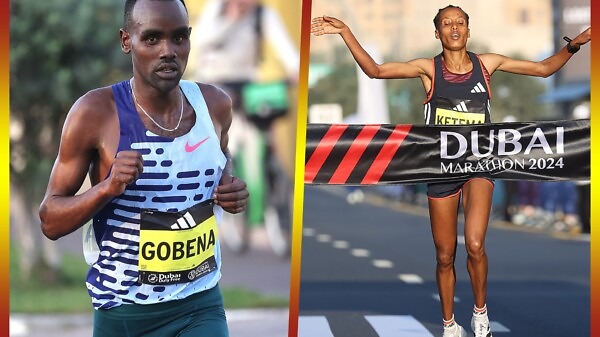 Ethiopia’s Addisu Gobena Aga shocked to win the Dubai Marathon men’s elite title while Tigist Ketema Tebo becomes the eighth fastest woman in marathon history / Photo credit: Giancarlo Colombo
