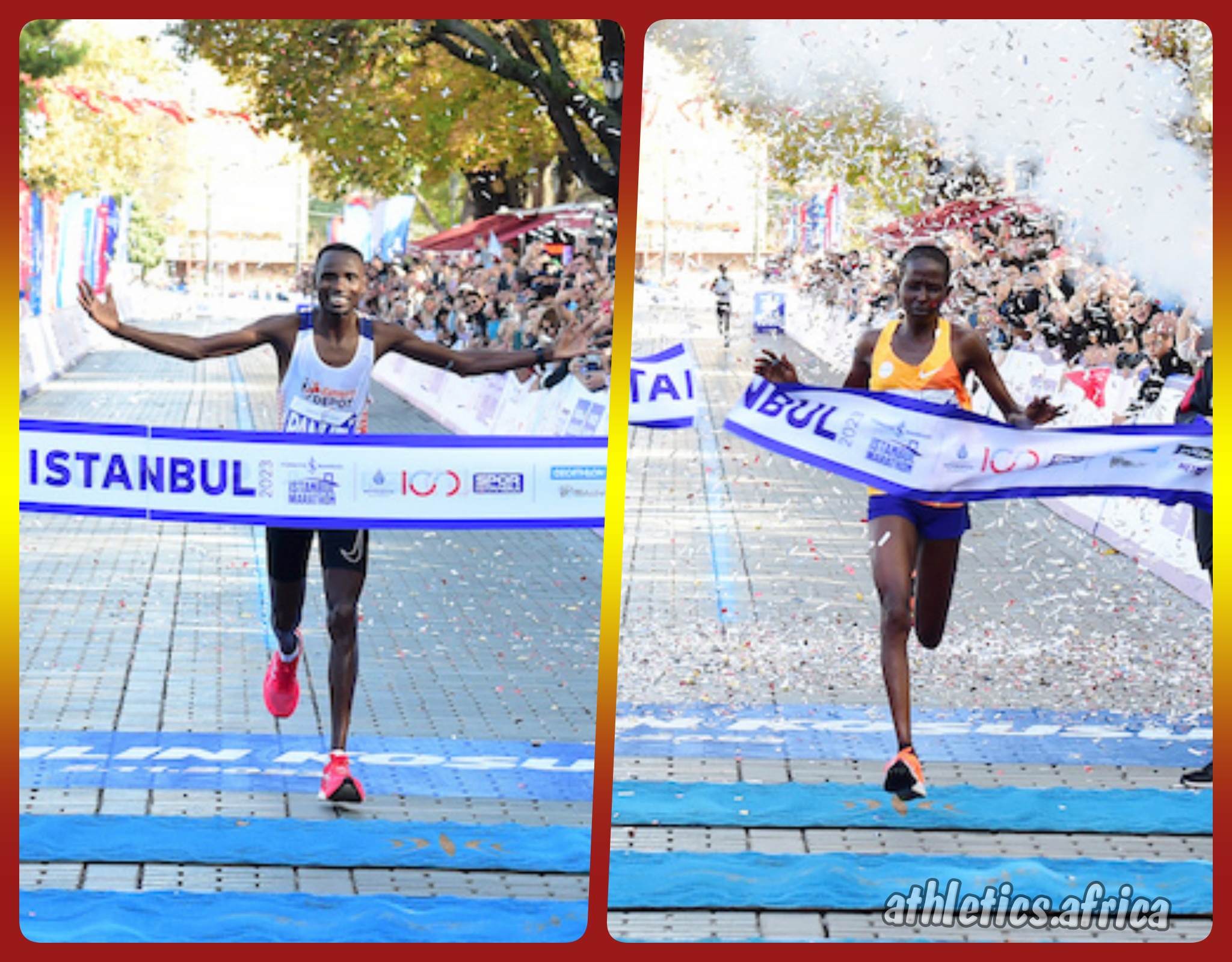 Panuel Mkungo and Beatrice Cheptoo Istanbul Marathon / Photo credit: Spor Istanbul