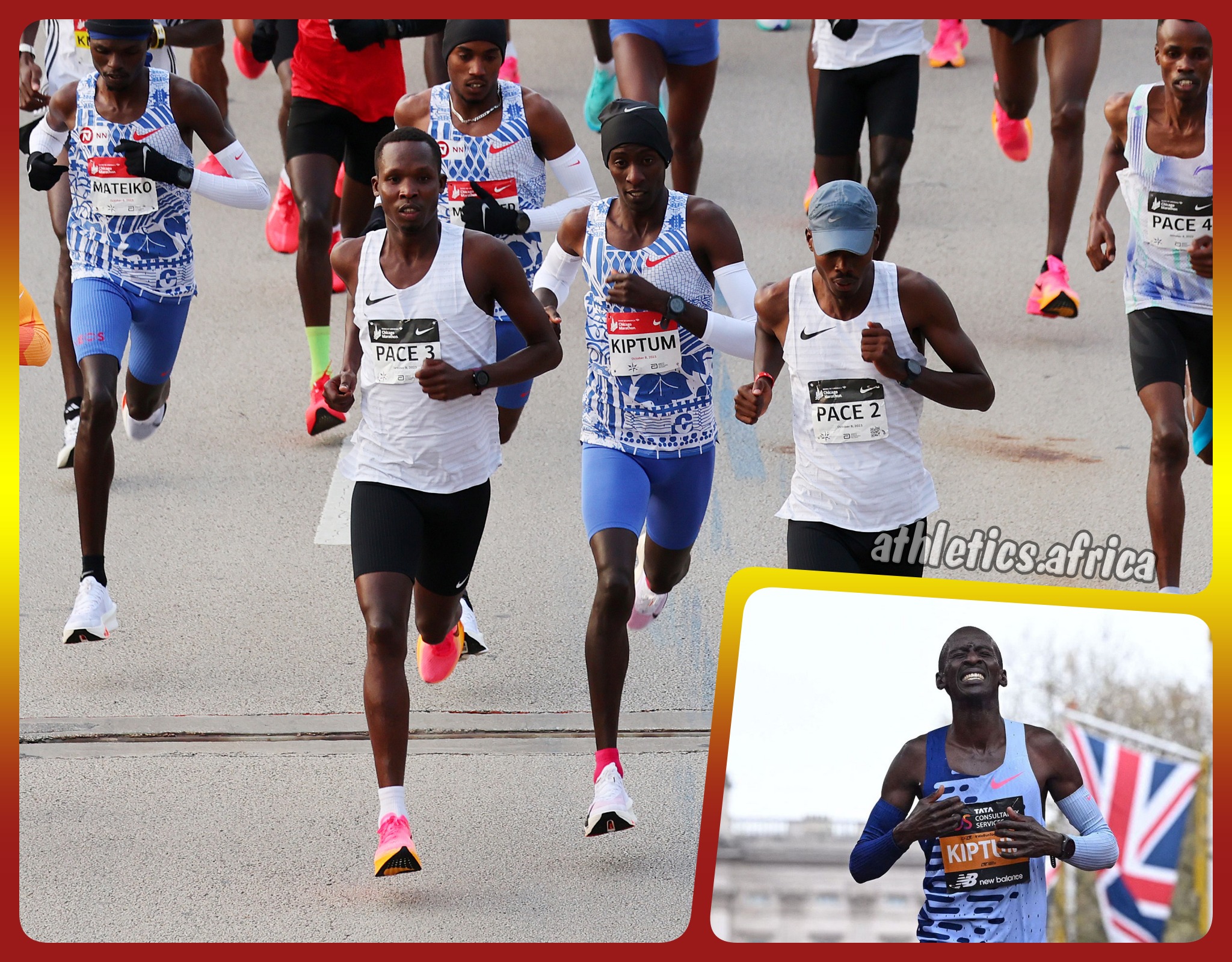 Kelvin Kiptum on his way to winning the Bank of America Chicago Marathon in 2023 / Photo: Getty Images