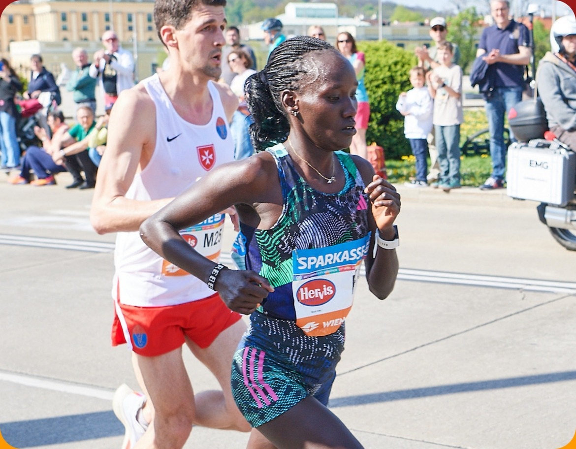Rebecca Tanui running in Vienna in 2023 / Photo credit: Leo Hagen / VCM