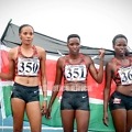 Kenyan gold medallist Beatrice Chepkoech (350) and her compatriots in the women's 3000m S/C event at the African Games Accra 2023 / Photo credit: Yomi Omogbeja for AthleticsAfrica