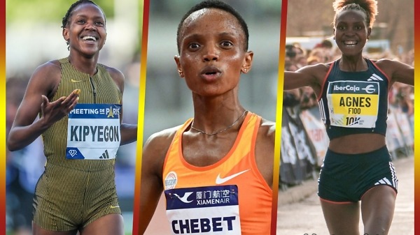 Kenyan 2024 world record holders: Faith Kipyegon, Beatrice Chebet and Agnes Jebet Ngetich