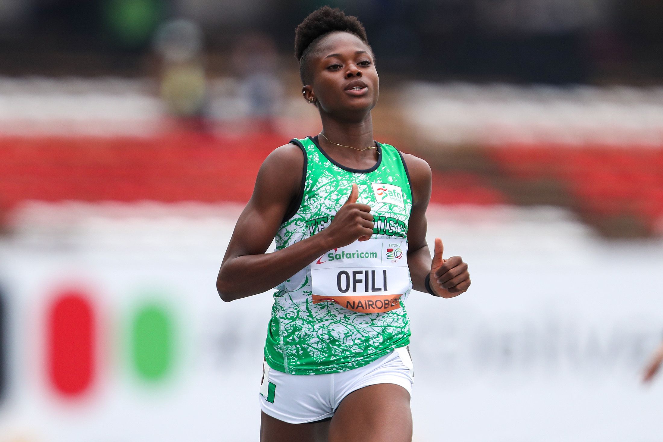 Favour Ofili at the World Athletics U20 Championships in Nairobi 2021 / Photo: Getty images for World Athletics