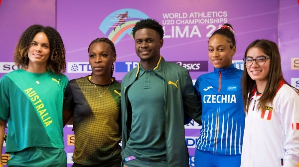 Bradley Nkoana of South Africa and other athletes at the 2024 World Athletics U20 Championships in Lima / Photo credit: Enzo Santos Barreiro for WA