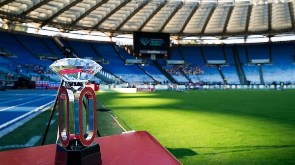 The Wanda Diamond League trophy in Rome on 30 Aug 2024