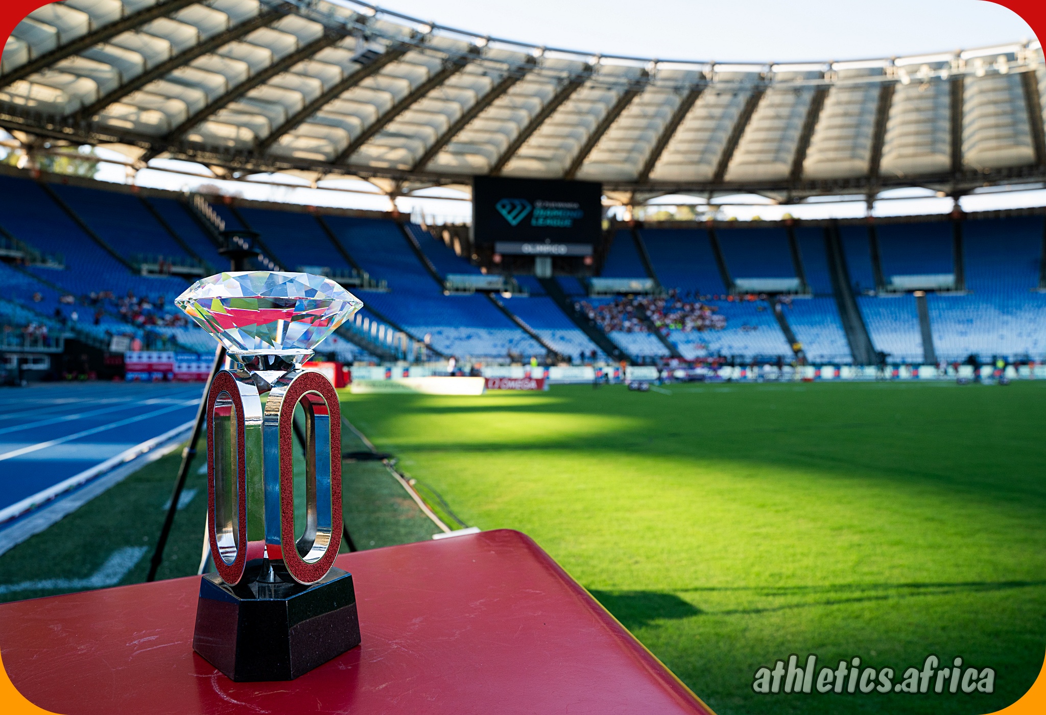 The Wanda Diamond League trophy in Rome on 30 Aug 2024