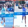 Ethiopians Milkesa Mengesha and Tigist Ketema winning at the BMW Berlin Marathon 2024 / Photo credit: Victah Sailer / PhotoRun