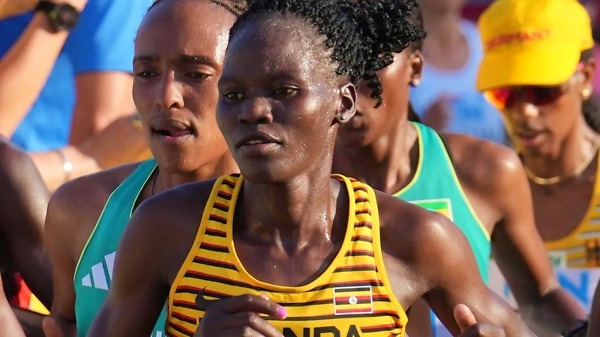 Uganda's Rebecca Cheptegei competing in the women's marathon event at the World Athletics Championships in Budapest 2023 / Photo: WA