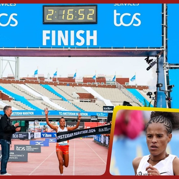 Yalemzerf Yehualaw returned to winning ways at the TCS Amsterdam Marathon 2024 / Photo credit: Organisers