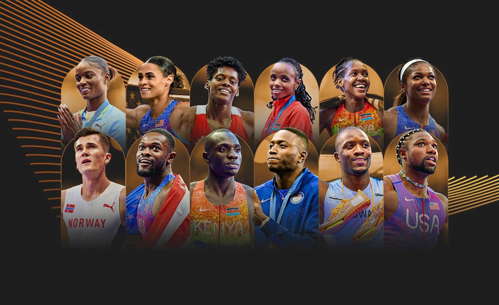 The 2024 Track Athlete of the Year finalists / Photo credit: World Athletics