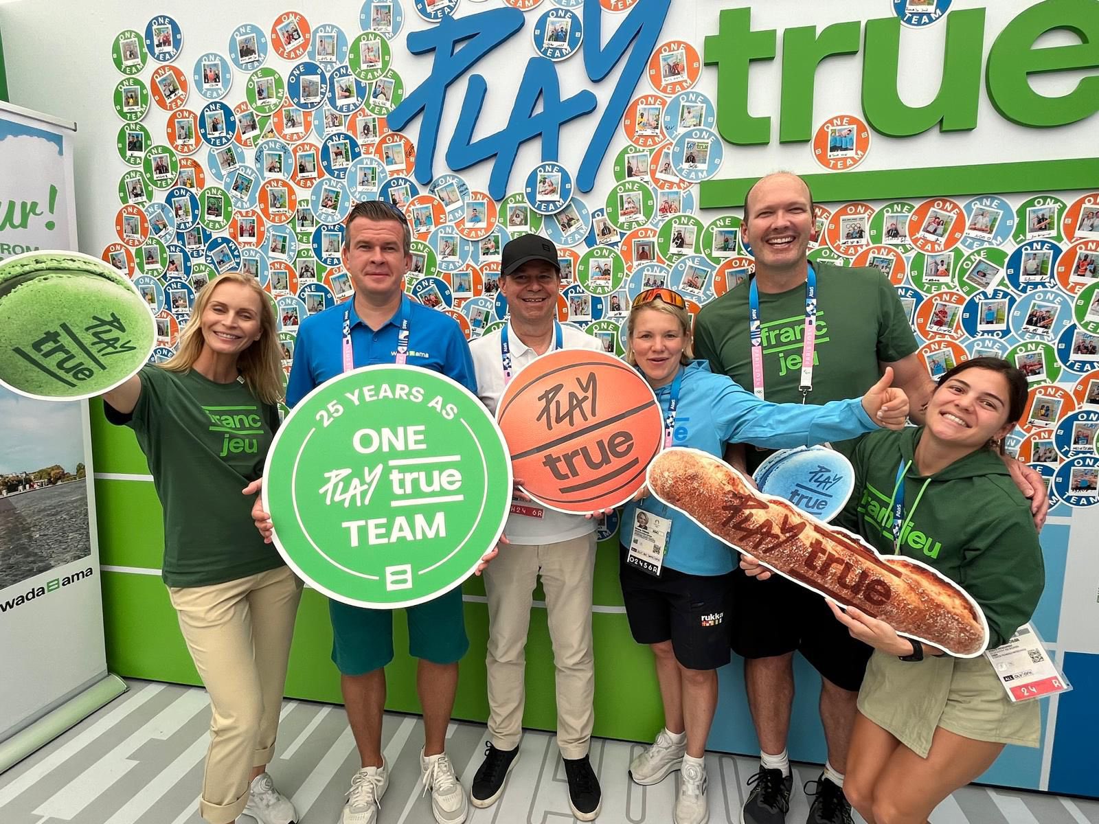 WADA’s Athlete Engagement teams were on site in the Athlete Village of Paris 2024 to deliver the #OnePlayTrueTeam campaign and to raise awareness about #cleansport / Photo credit: WADA