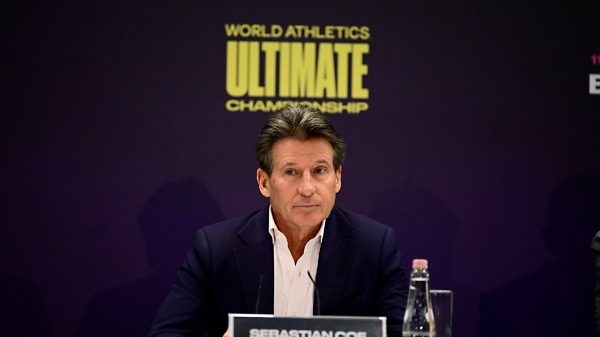 World Athletics President Sebastian Coe at the press conference to launch the new World Athletics Ultimate Championship in Budapest, Hungary - November 22, 2024 / Photo credit: World Athletics