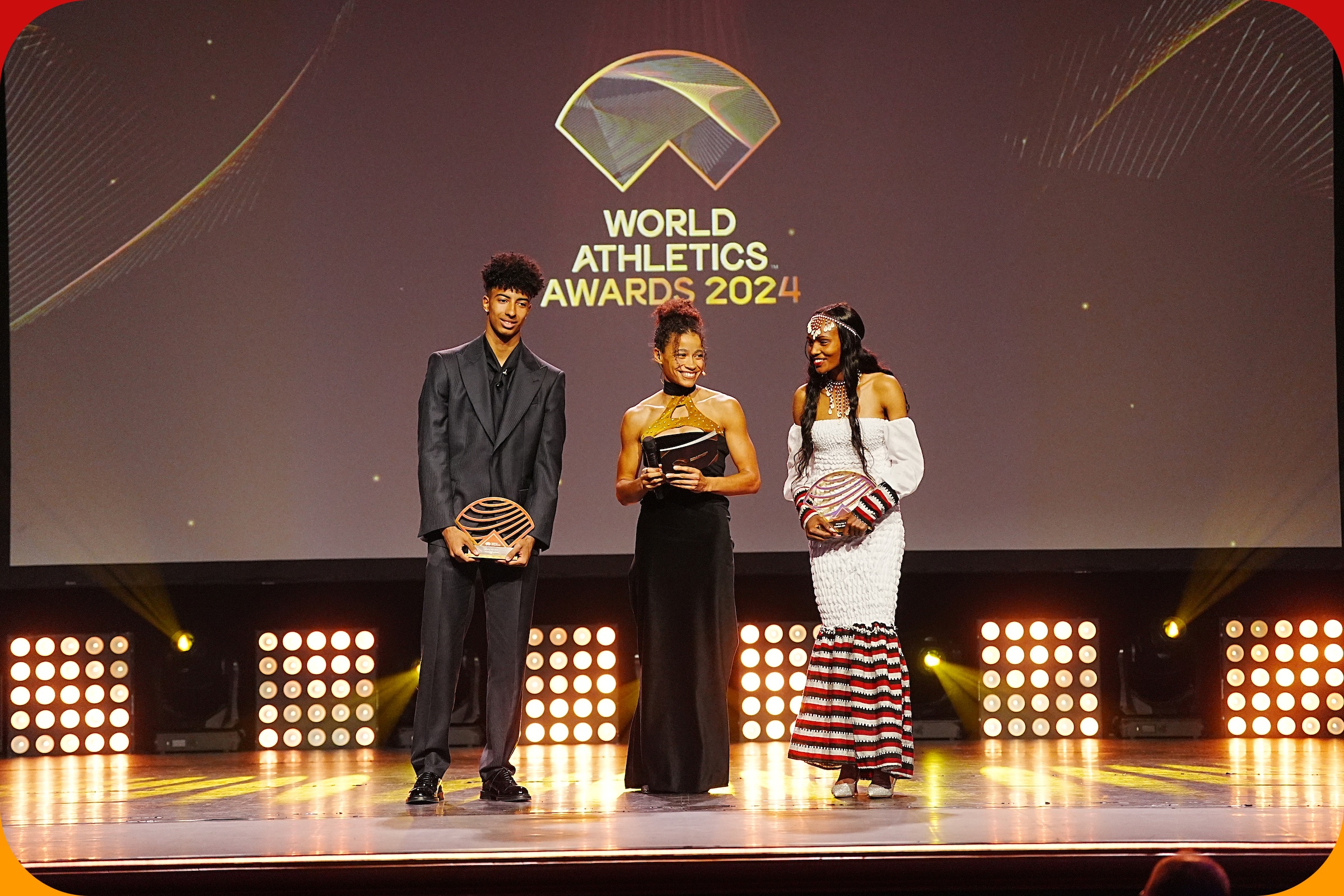 Ethiopia's Sembo Almayew at the World Athletics Awards 2024 / Photo Credit: World Athletics