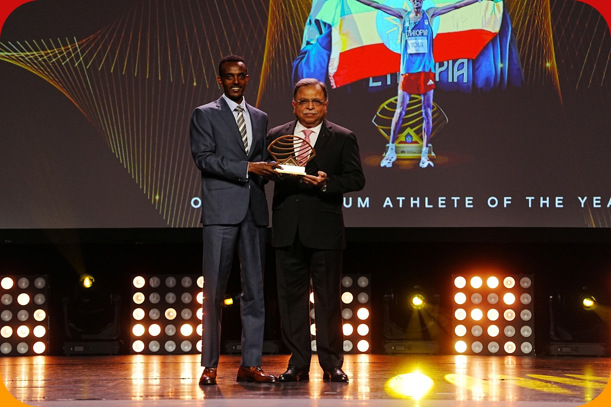 Ethiopia's Tamirat Tola at the World Athletics Awards 2024 / Photo Credit: World Athletics