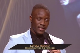 Video: Letsile Tebogo wins Men’s Track Athlete of the Year – World Athletics Awards 2024