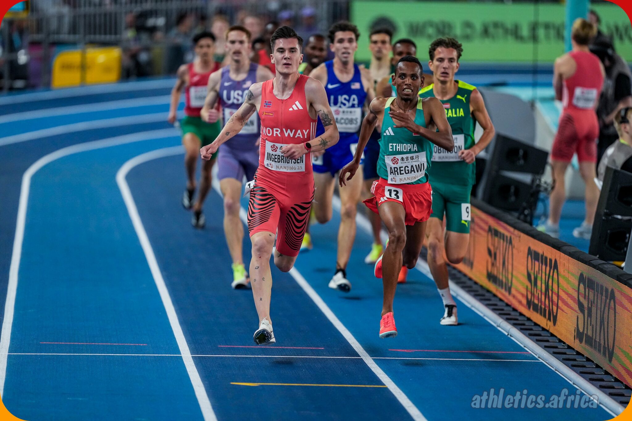 Ethiopia's Berihu Aregawi finished second behind Jakob Ingebrigtsen in men's 3000m final at the 2025 World Athletics Indoor Championships in Nanjing / Photo: Dan Vernon for World Athletics