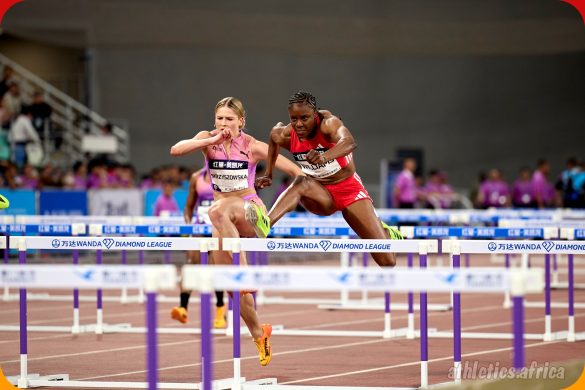 Danielle Williams comes through for victory at Xiamen DL in the women’s 100m Hurdles / Photo credit: Marta Gorczyska for Diamond League AG