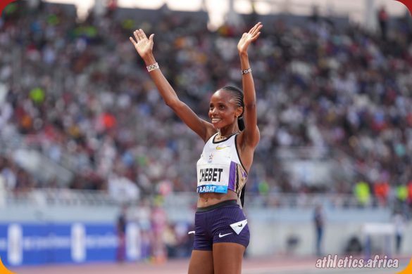 Beatrice Chebet (KEN) wins the Women's 3000m with a time of 8:11.56 in a new Area Record and Diamond League Record at the Meeting International Mohammed VI d'Athlétisme de Rabat, part of the Wanda Diamond League, on Sunday 25 May 2025 / Matthew Quine for Diamond League AG