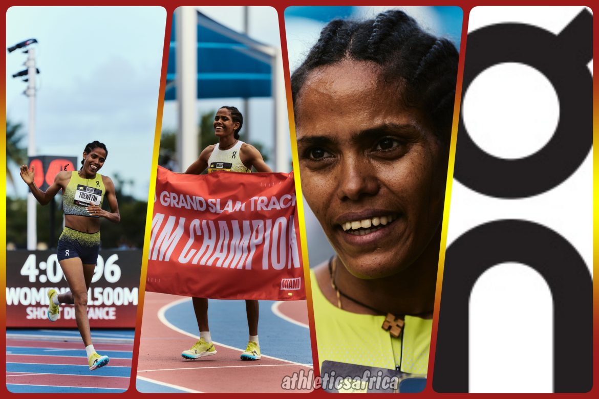 Ethiopian Freweyni Hailu made her debut in On's colour at the Grand Slam Track Miami Meet on May 3, 2025 / Photo Credit: On