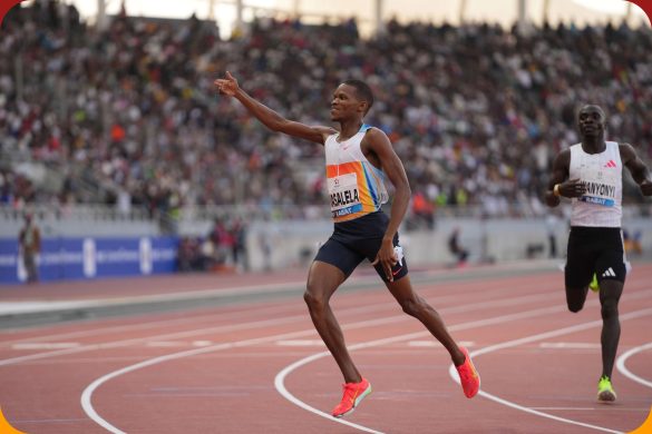 Tshepiso Masalela (BOT) wins the Men's 800m with a time of 1:42.70 in a new Meeting Record at the Meeting International Mohammed VI d'Athlétisme de Rabat, part of the Wanda Diamond League, on Sunday 25 May 2025 /Diamond League AG