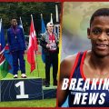 South African sprinter Karabo Letebele on the podium at the Göteborg World Youth Games 2025 in Sweden / Photo credit: WWS