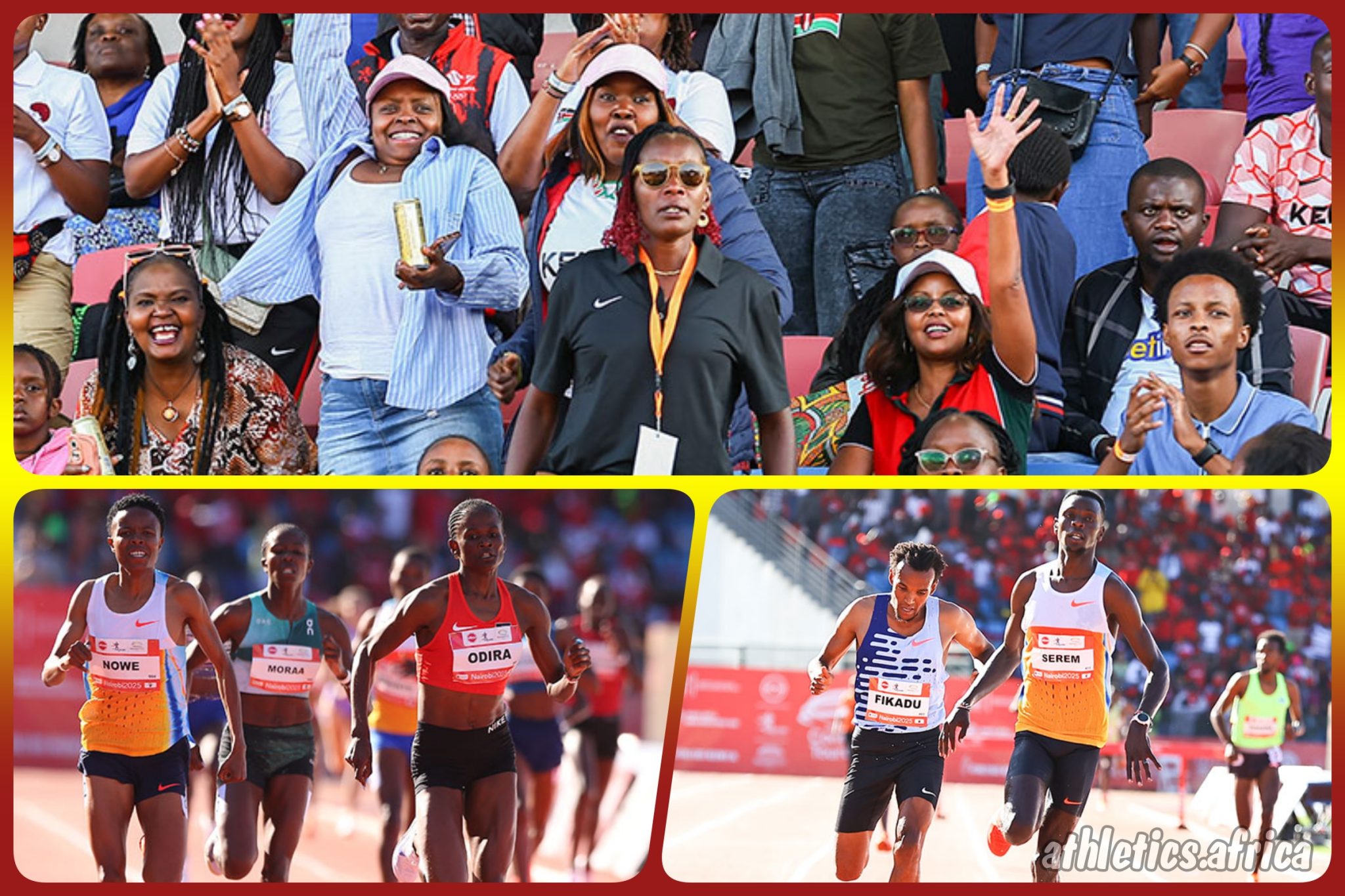 Excited Kenyan spectators cheering the athletes at the 2025 Absa Kip Keino Classic in Nairobi, Kenya / Photo credits: Organisers
