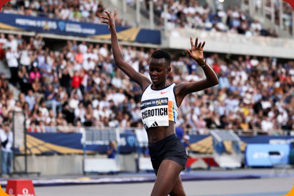 Faith Cherotich (KEN) wins the Women’s 3000m Steeplechase with a time of 8:53.37 in a new World Leading time at the Meeting de Paris, part of the Wanda Diamond League, on Friday 20 June 2025 / Marta Gorczynska for Diamond League AG