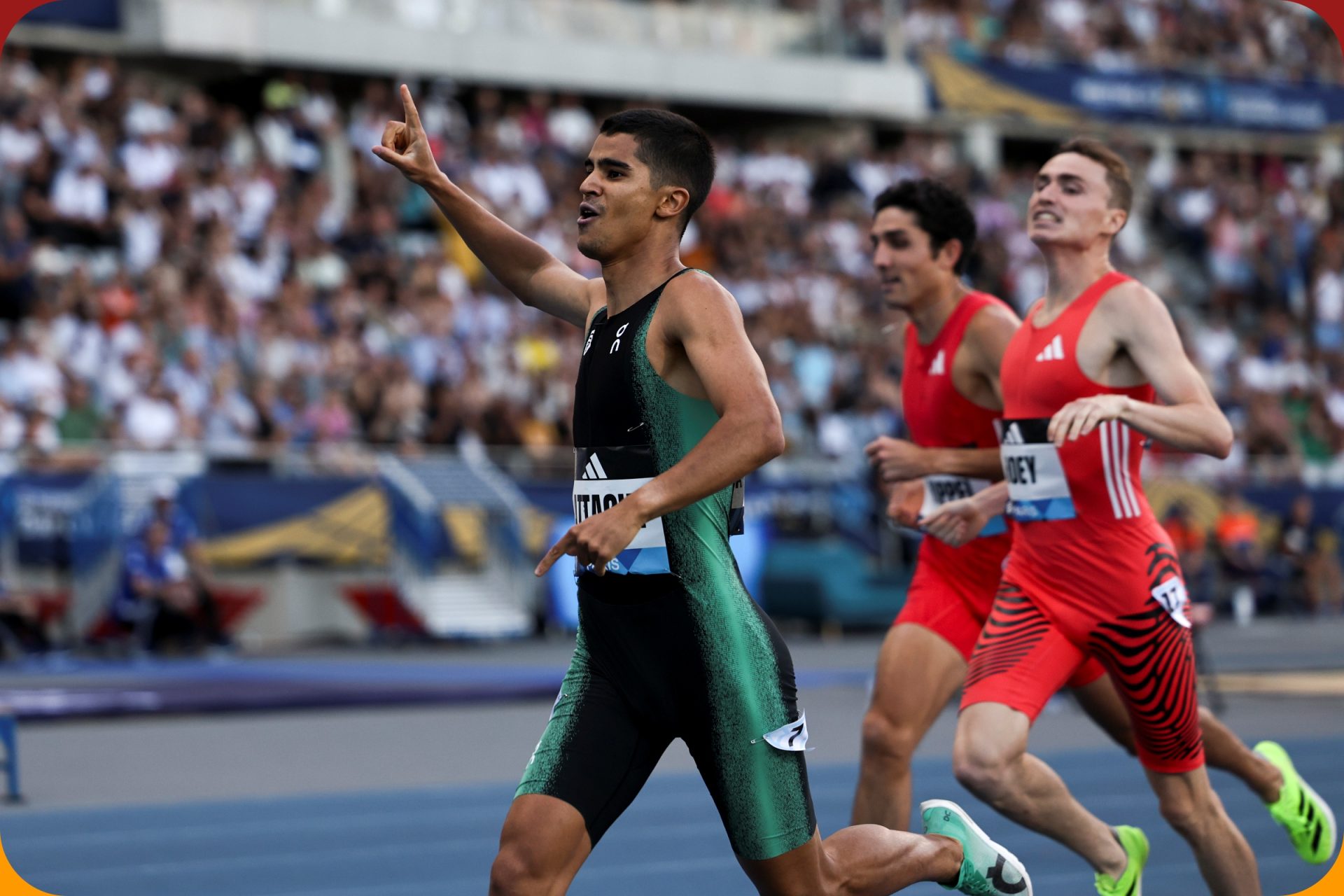Mohamed Attaoui (ESP) wins the Men’s 800m with a time of 1:42.73 at the Meeting de Paris in Paris, part of the Wanda Diamond League, on Friday 20 June 2025 / Marta Gorczynska for Diamond League AG
