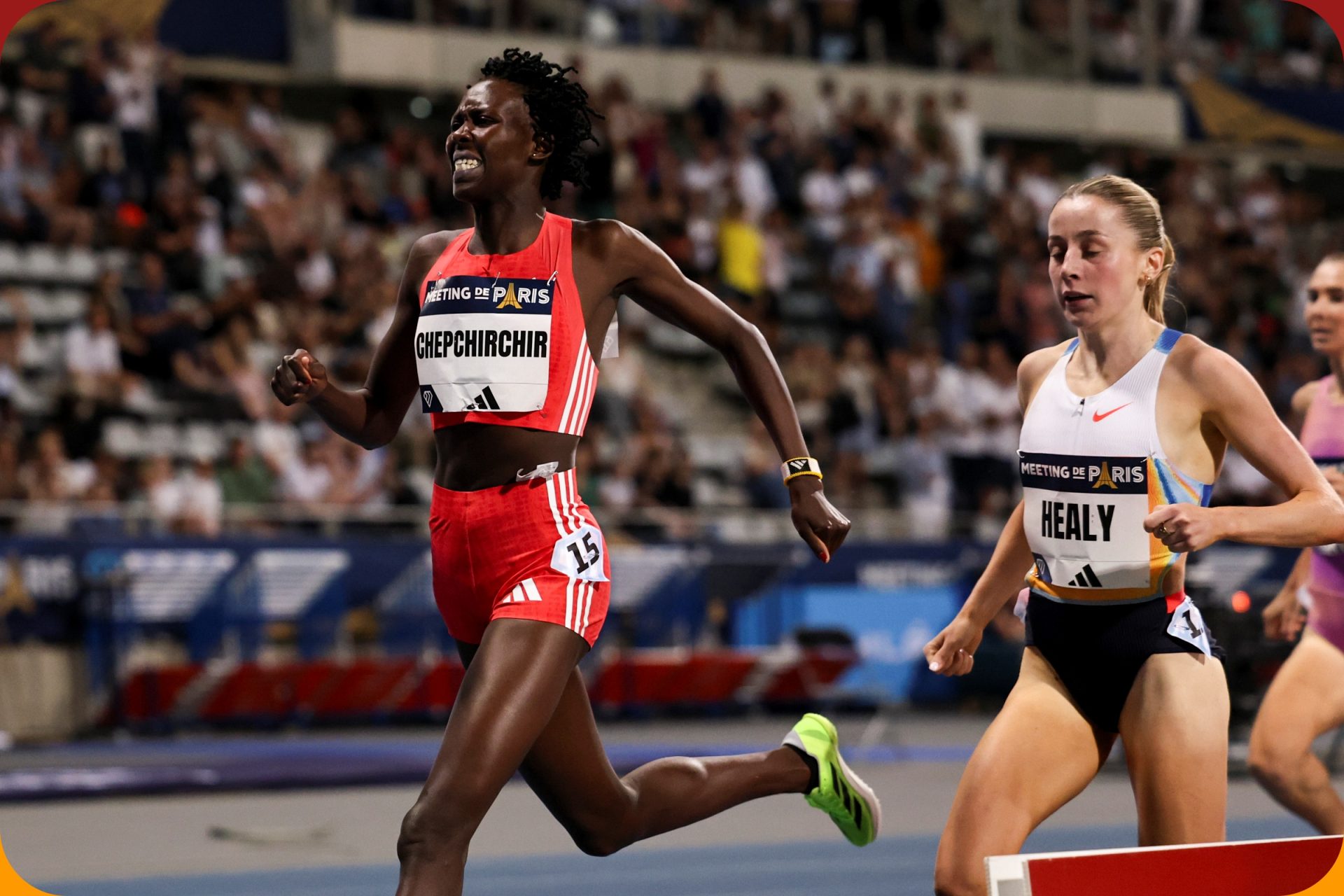 Nelly Chepchirchir (KEN) wins the Women’s 1500m in a time of 3:57.02 at the Meeting de Paris, part of the Wanda Diamond League, on Friday 20 June 2025 / Marta Gorczynska for Diamond League AG