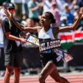 Faith Kipyegon (KEN) breaks the world record with 3:48.68 at the Eugene Diamond League on 5 July 2025 / Photo credit: Logan Hannigan-Downs for Diamond League AG