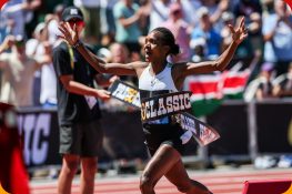Kipyegon shatters world 1500m record in Eugene