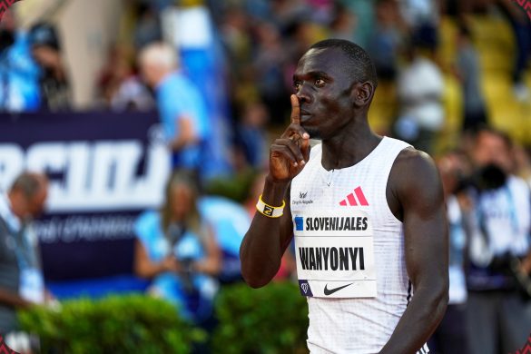 Emmanuel Wanyonyi (KEN) wins the Men's 800m in a new Meeting Record of 1:41.44 at the meeting Herculis EBS in Monaco on Friday 11 July 2025 / Photo: Sonya Maleter for Meeting Herculis EBS
