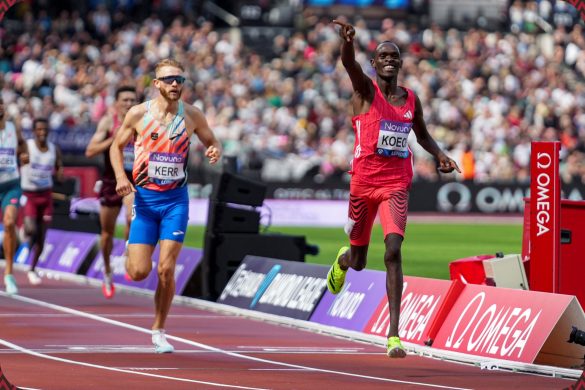Phanuel Kipkosgei Koech wins the men’s 1500m in a new Meet Record time of 3:28.82 at the Novuna London Athletics Meet in London on July 19, 2025 / Photo: Melissa Gresswell for Diamond League AG