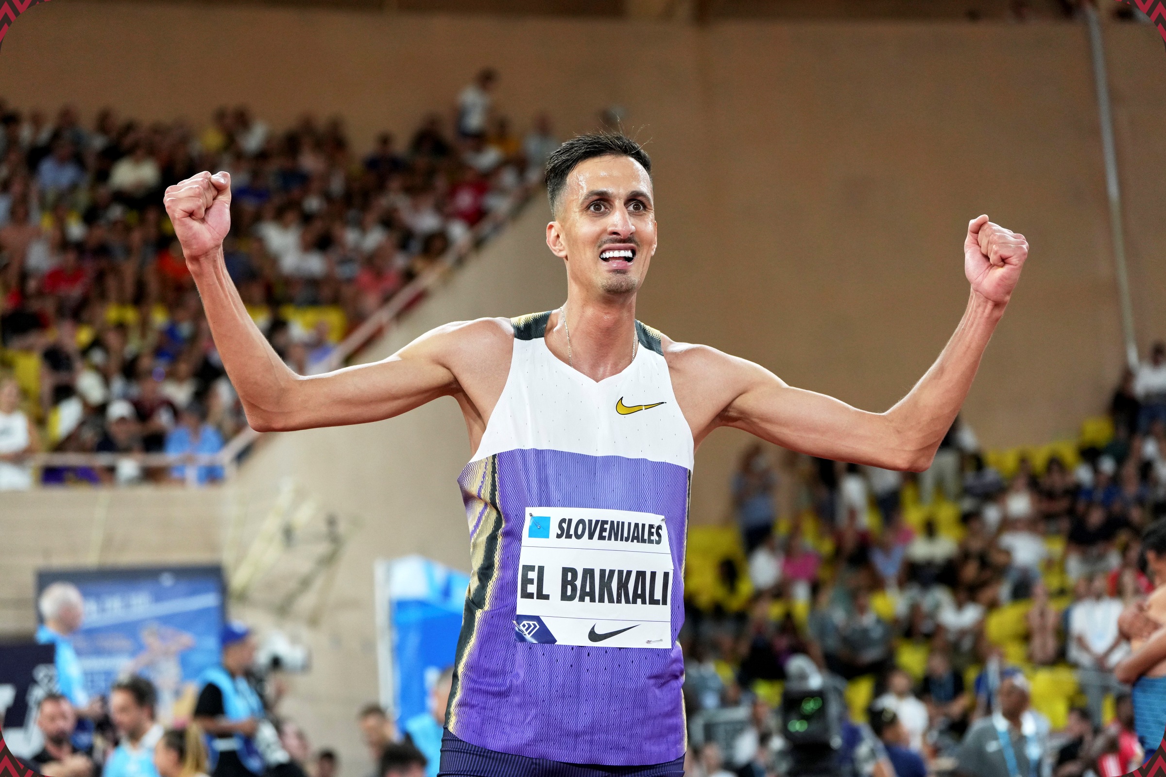 Soufiane El Bakkali (MAR) wins the Men's 3000m Steeplechase with a time of 8:03.18, a new Moroccan Record, at the meeting Herculis EBS in Monaco on Friday 11 July 2025 / Photo: Sonya Maleter for Meeting Herculis EBS