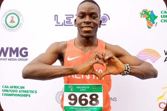 Kenya's Clinton Owatinya won the Gold medal in U20 Men's 100m Final with 10.42 secs at the 3rd CAA Combined African U18/U20 Championships in Abeokuta, Nigeria from 16-20 July, 2025 / Photo: AFN Media Hub for AthleticsAfrica