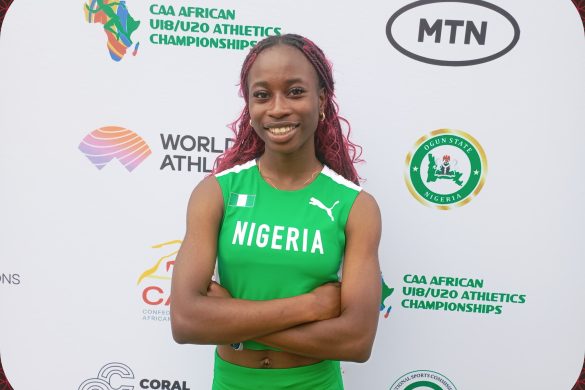 Nigeria's Divine Bamgboye came 4th in 14.79 secs in the women’s U20 100m Hurdles Final at the 3rd CAA Combined African U18/U20 Championships in Abeokuta, Nigeria from 16-20 July, 2025 / Photo: AFN Media Hub for AthleticsAfrica
