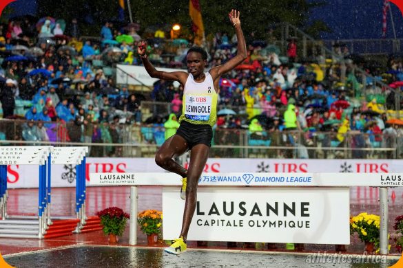 Doris Lemngole (KEN) wins the Women’s 3000m Steeplechase with a time of 9:16.36 at the 50th Athletissima in Lausanne, Switzerland on August 20, 2025 / Photo: Chiara Montesano for Diamond League AG