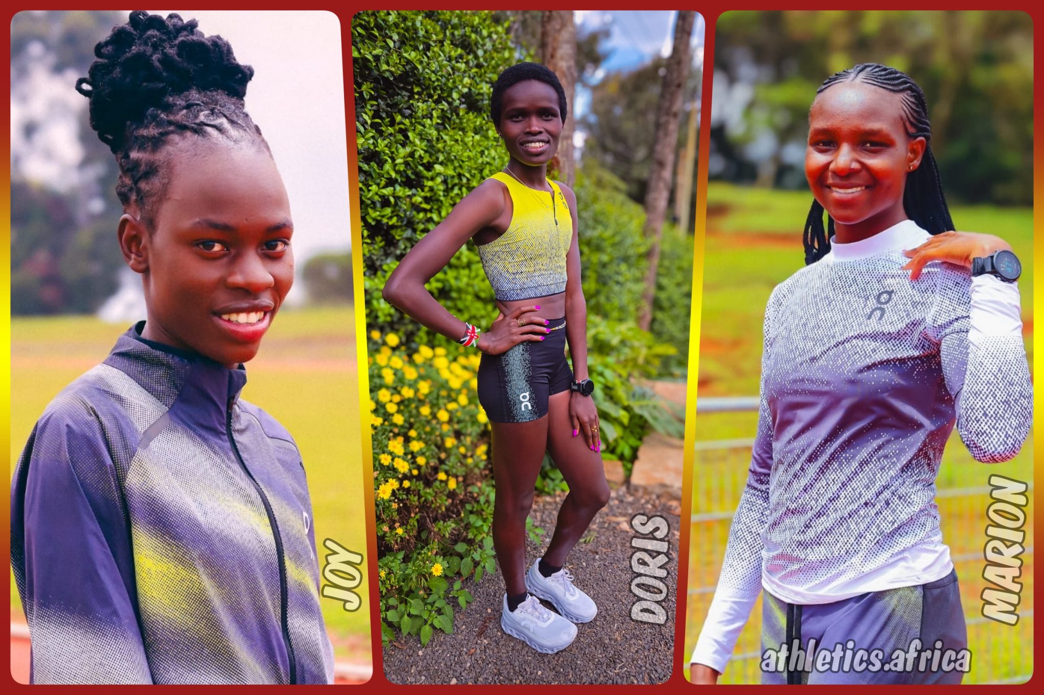 On announces NIL deals with Collegiate track standouts from Kenya - Doris Lemngole, Marion Jepngetich, and Joy Naukot / Photo credits: On