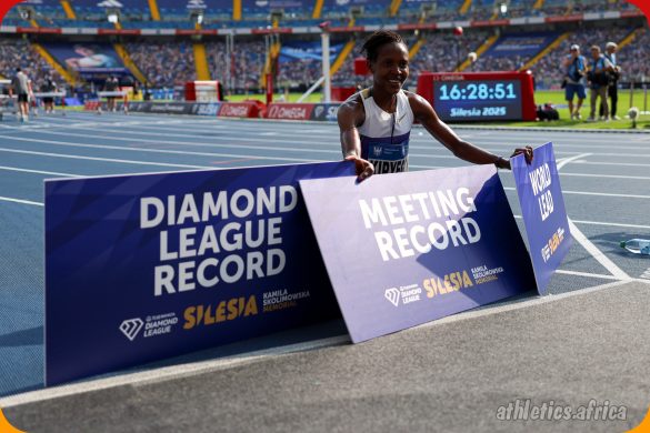 Faith Kipyegon (KEN) wins the Women’s 3000m with a time of 8:07.04 at the Silesia Kamila Skolimowska Memorial on Saturday August 16, 2025 in Silesia, Poland / Photo credit: Marta Gorczynska for Diamond League AG