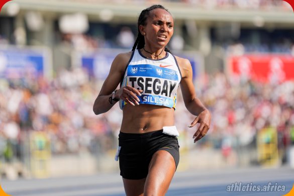 Gudaf Tsegay (ETH) wins the Women’s 1500m with a time of 3:50.62 in a new Meeting Record at the Silesia Kamila Skolimowska Memorial on Saturday August 16, 2025 in Silesia, Poland / Photo: Dan Vernon for Diamond League AG