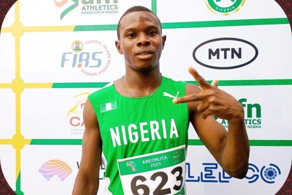Nigeria's John Caleb won the Bronze medal in U20 Men's 100m Final with 10.61 secs at the 3rd CAA Combined African U18/U20 Championships in Abeokuta, Nigeria from 16-20 July, 2025 / Photo: AFN Media Hub for AthleticsAfrica