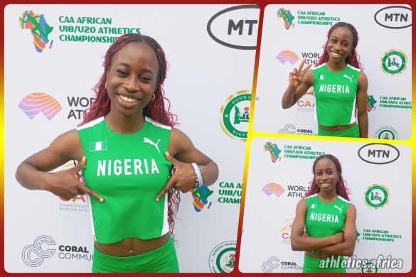 Nigeria's Divine Bamgboye came 4th in 14.79 secs in the women’s U20 100m Hurdles Final at the 3rd CAA Combined African U18/U20 Championships in Abeokuta, Nigeria from 16-20 July, 2025 / Photo: AFN Media Hub for AthleticsAfrica