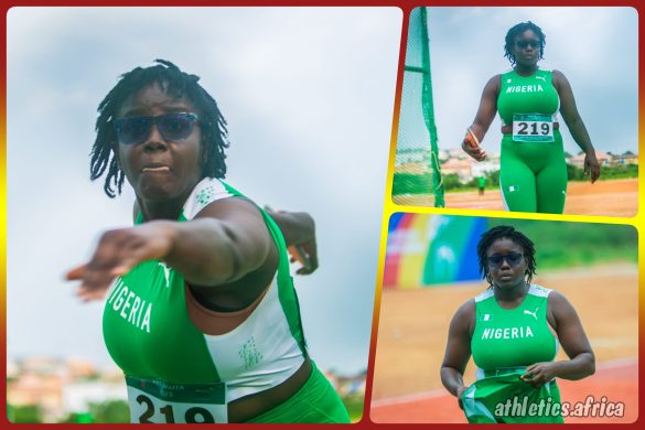 Nigeria's Emmanuella Kanu (219) finished in 6th place with a best of 37.40m in U18 Women's Discus throw Final at the 3rd CAA Combined African U18/U20 Championships in Abeokuta, Nigeria from 16-20 July, 2025 / Photo: AFN Media Hub for AthleticsAfrica