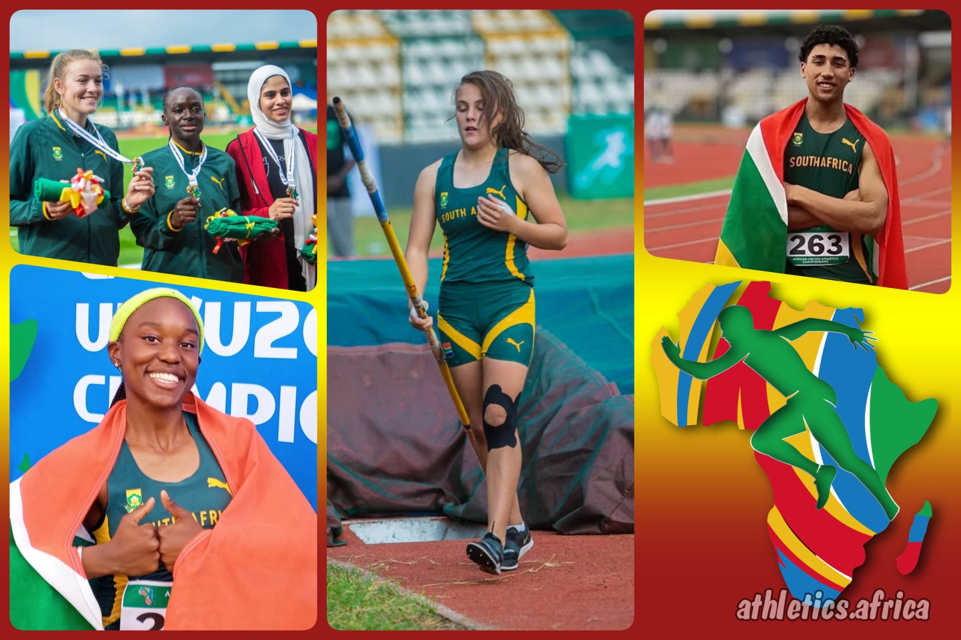 Athletes from Team South Africa at the 3rd CAA Combined African U18/U20 Championships in Abeokuta, Nigeria from 16-20 July, 2025 / Photo: AFN Media Hub for AthleticsAfrica