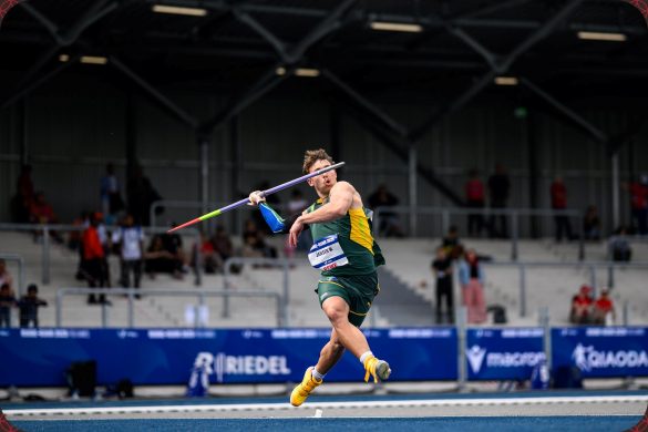 Willem Schalk Jacobus Jansen of South Africa competing in the Men's Javelin Throw Qualification at the Rhine-Ruhr 2025 FISU Games in Bochum on Thursday 24/07/2025 | Photo credit: Lukas Schulze / Rhine-Ruhr 2025