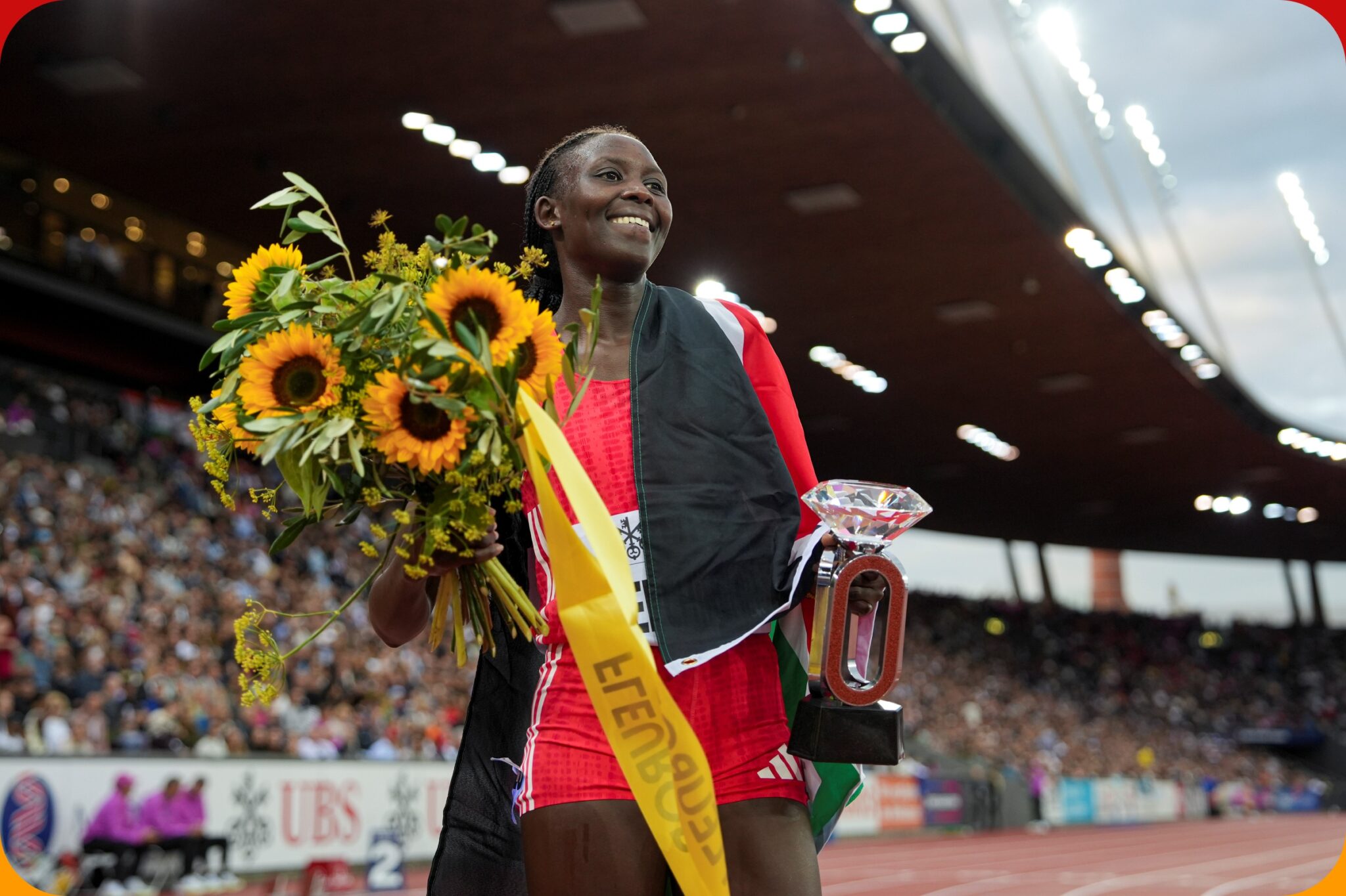 Nelly Chepchirchir (KEN) is crowned the Wanda Diamond League Champion in the Women’s 1500m with a time of 3:56.99 at Weltklasse Zurich, the Wanda Diamond League Final, on Thursday, August 28, 2025, in Zurich, Switzerland / Photo: Chiara Montesano for Diamond League AG