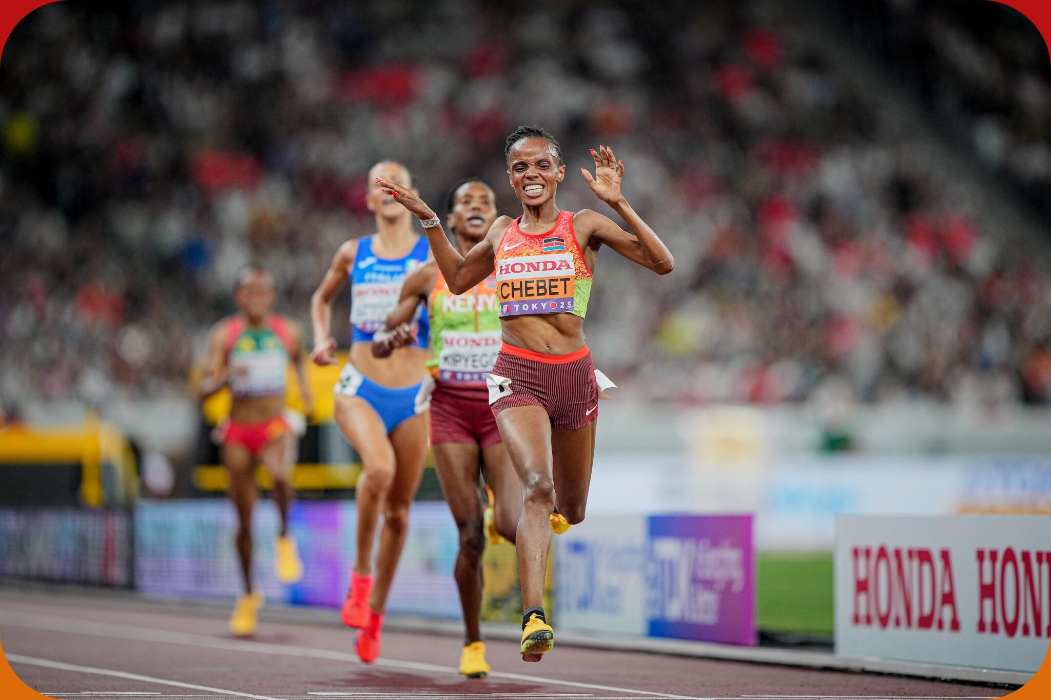 Beatrice Chebet wins the women's 5000m gold at the World Athletics Championships Tokyo 25 / Photo credit: Dan Vernon for World Athletics
