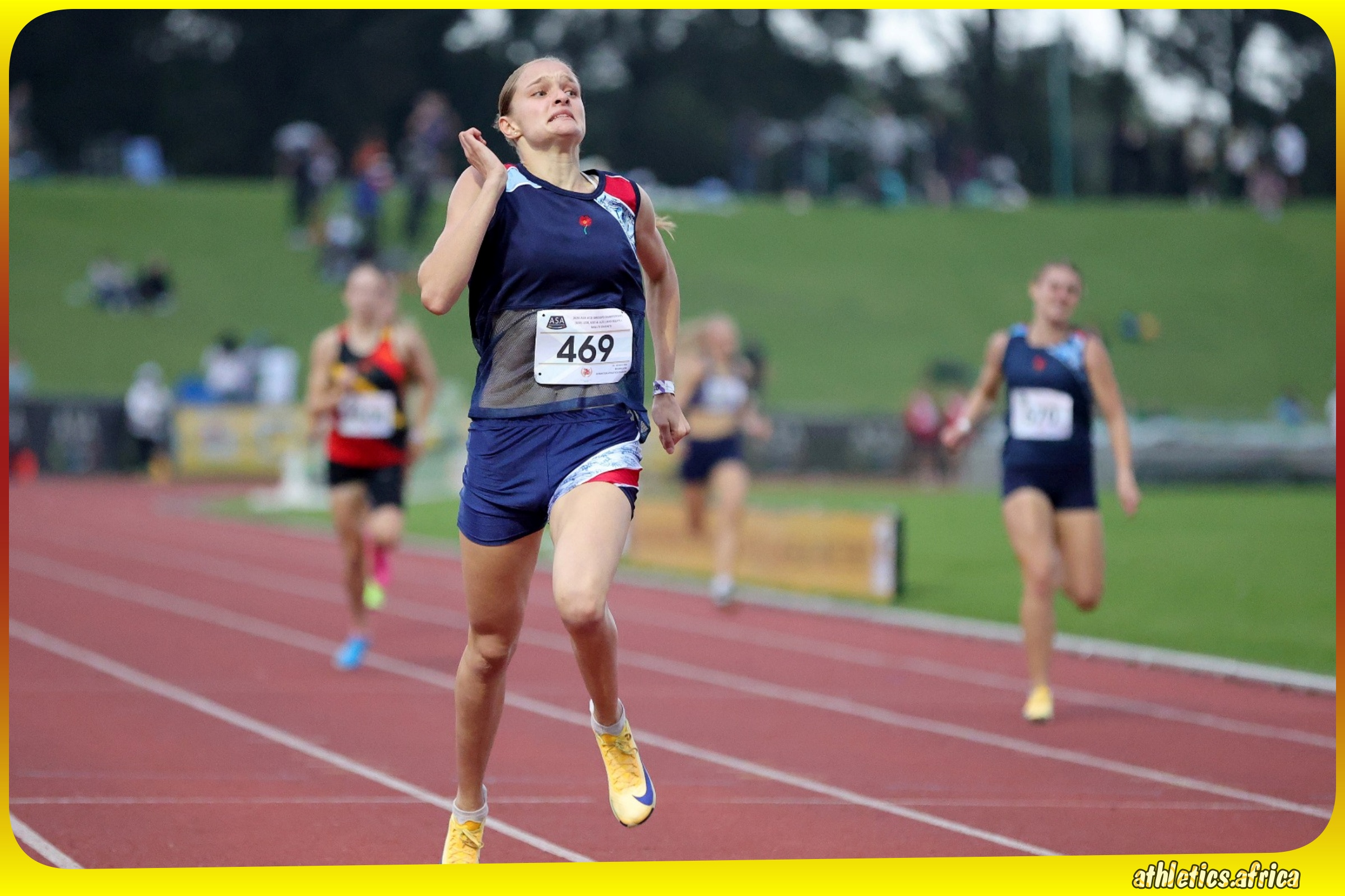 Christi Loggenberg wins the Women's U18 400m Final during the ASA Age Group Championships from 26-28 March, 2026 at the Germiston Athletics Stadium in Ekurhuleni / Photo credit: Athletics South Africa