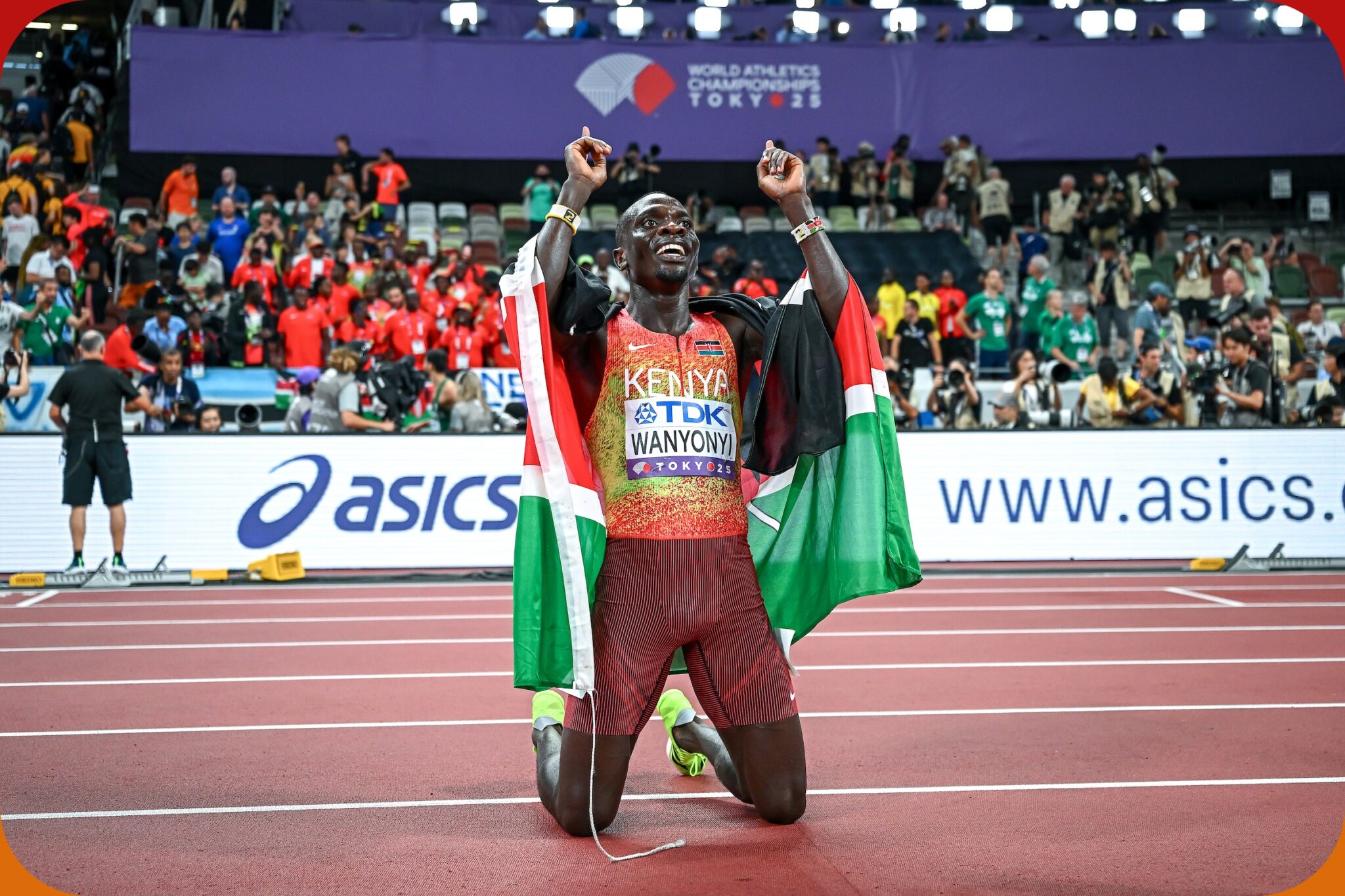 Emmanuel Wanyonyi wins the men's 800m title at the World Athletics Championships Tokyo 25 / Photo credit: Mattia Ozbot for World Athletics