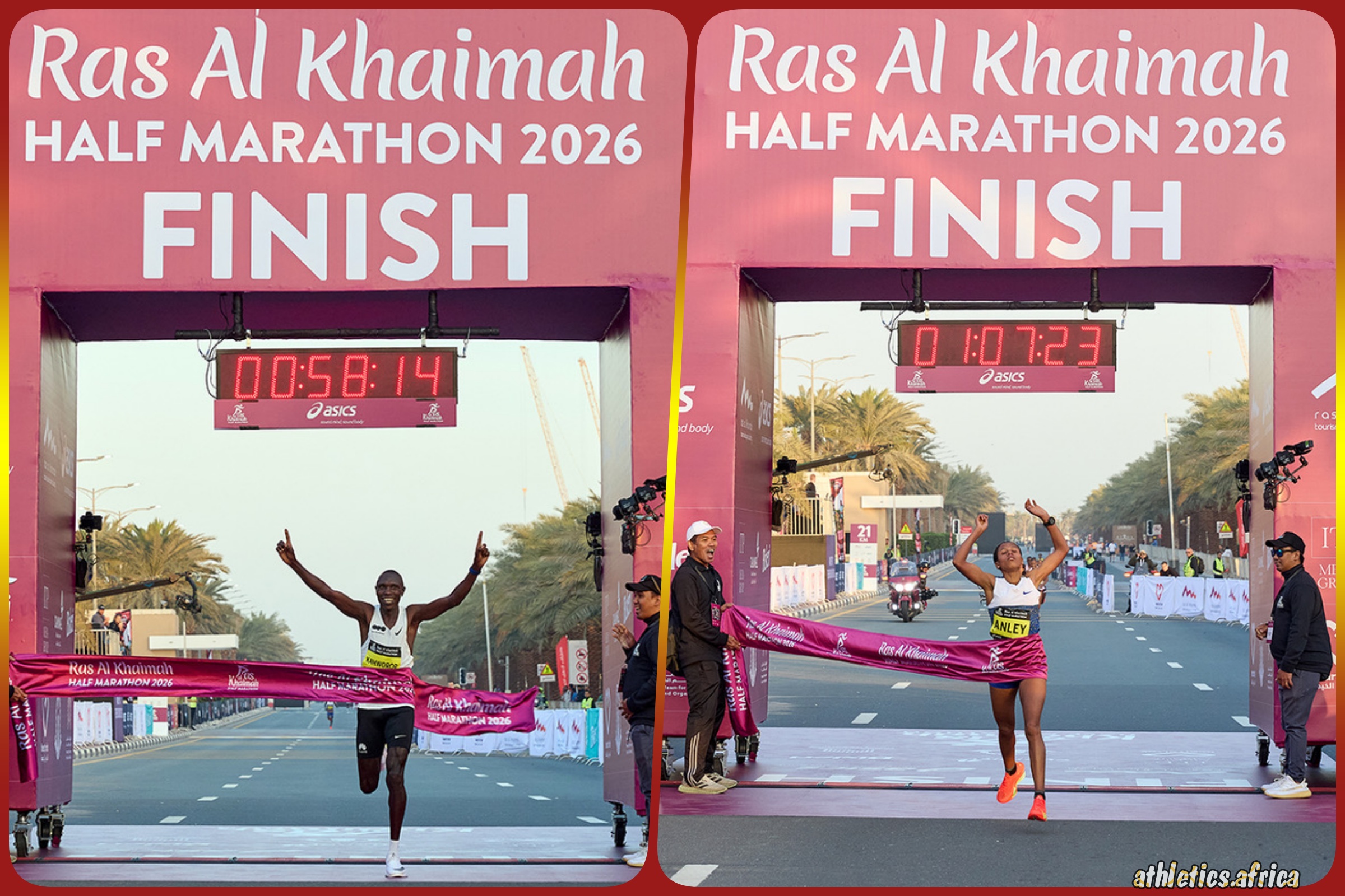 Kamworor and Anley win 2026 Ras Al Khaimah Half Marathon titles